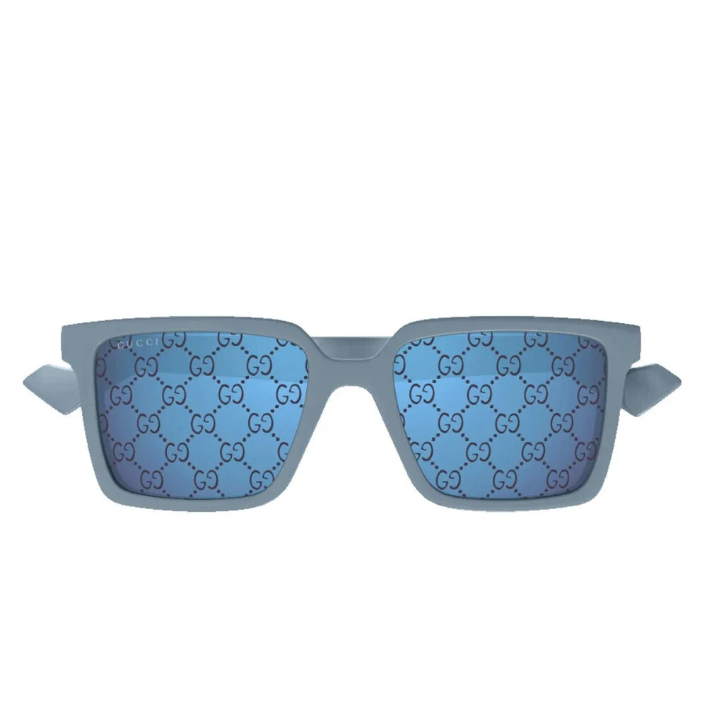 NWT Gucci GG1540S-003 Light Blue Square 55mm Sunglasses - Picture 3 of 4